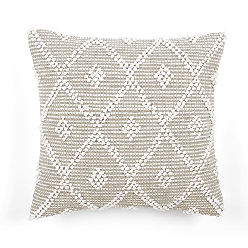Lush Decor Adelyn Decorative Throw Pillow Cover, 20" W x 20" L, Neutral - Square Pillow - Neutral Diamond Pillow - Textured Pillows - Hygge Decor - Farmhouse Throw Pillows For Bed, Couch, Or Chair - color: Neutral