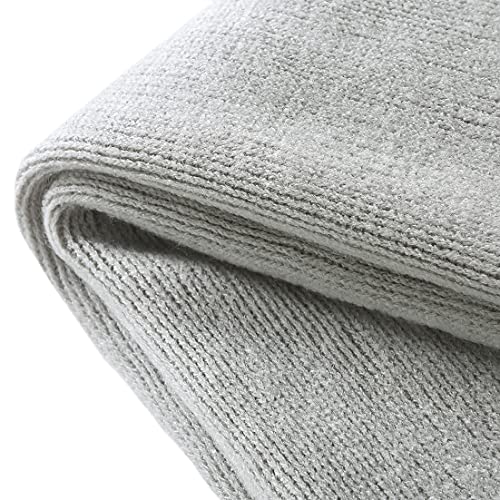 Homiest Decorative Knitted Throw Blanket with Fringe Soft & Cozy Tassel Blanket for Couch Sofa Bed (Light Grey,50x60) - color: Light Grey, size: 50" x 60"