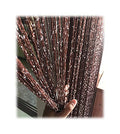 1x2 M Door String Curtain Rare Flat Silver Ribbon Thread Fringe Window Panel Room Divider Cute Strip Tassel for Wedding Coffee House Restaurant Parts, Dark Coffee - color: Dark Coffee