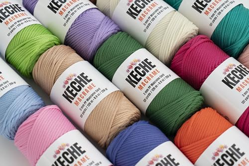 3mm Macrame Cord | Crochet Bag Cord, Macrame Rope Supplies for Plant Hangers and Wall Hangings, Polypropylene Strong Durable Easy to Knot, 131 Yards - Red 4 Pcs - color: 100 - Red, size: 4 SKEINS