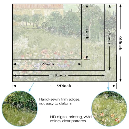 Yeoiat Van Gogh Tapestry Floral Wall Tapestry, Nature Tapestries for Bedroom Art Tapestries Wall Hanging for Bedroom Living Room 60"x80" - color: Green, size: 80"L x 60"W