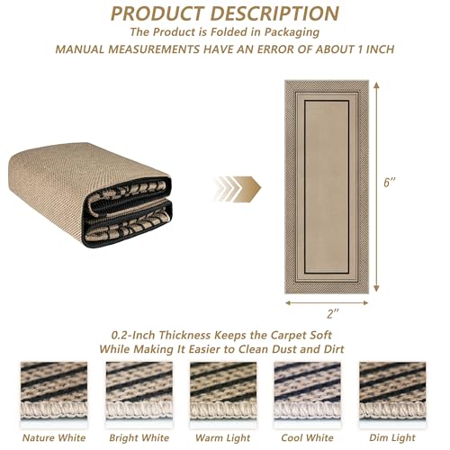 Capslpad 2x6 Hallway Outdoor Rug, Easy Jute Geometry Line Entryway Rug, Farmhouse Washable Non-Slip Rubber Backing, Stain Resistant Low Pile Runners for Hallways, Kitchen, Bedroom, Laundry, Black - color: Black, size: 2' x 6' (Rectangular)