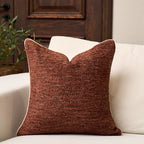 Yangest Chenille Pillow Cover 18 x18 Inches, Thick Textured Square Throw Pillow Cover Farmhouse Modern Soft Accent Couch Neutral Pillow Cover for Living Room Bedroom, Red - color: Red, size: 18" x 18" (Pack of 1)