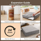 Codi Thick Replacement Couch Cushions 2 Sets, Upholstery Foam with Washable Covers for Sofa Cushion Chair Meditation - 24 × 24 × 5 Inch, High Density Foam, Grey - color: Grey, size: 24 Inch (Pack of 2)
