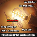 E12 Dimmable 6 Watt LED Light Bulb AC120V 600lm Warm White 2700K 60 Watt Halogen Equivalent T6 C7 Candelabra E12 Small Base for Ceiling Fan Chandelier Pendant Wall Sconces Salt Lamp, 4 Pack - color: 2700k Warm White, size: 6 Watt-Dimmable-4 Pack