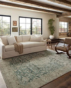 Loloi Magnolia Home by Joanna Gaines Sinclair Collection SIN-05 Jade/Sand 2'-3" x 7'-6", .25" Pile Height, Machine Washable, Runner Rug - color: Jade / Sand, size: 2'3" x 7'6" (Rectangular)