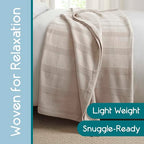 Vellux 100% Cotton Blanket, Twin, 66x90, Mink | Soft, Breathable Knit, Lightweight, All Season, Machine Washable, Oeko-Tex Certified, Hotel Quality - color: Mink, size: Twin