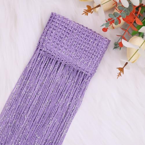 2 Pack 39 x 79 Inch String Curtains for Doorway, Home Decor Sequin Glitter String Curtain Boho Doors Tassel for Windows, Closet, Living Room, Bedroom, Hallway, Party (Purple) - color: Purple