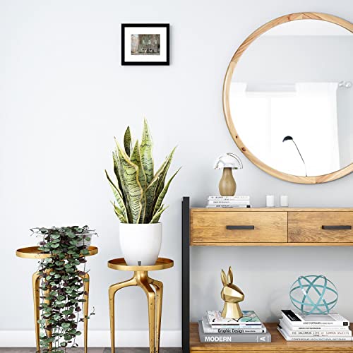 Round Wood Mirror,24 inch Circle Wooden Natural Large Farmhouse Vanity Boho Decor Wall Mirror for Bathroom Bedroom Living Room Hallway - size: 24"L x 24"W