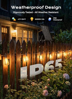 Brightown 100FT Solar String Lights Outdoor Waterproof, Patio Lights with Remote and 31+2 LED Shatterproof Bulbs, Dimmable & Timable, 3 Light Modes, Solar Lights Outdoor for Yard Camping Party Outside - size: 100FT(31 Sockets)