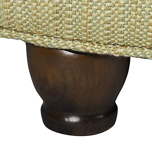 HomePop 25" Button Tufted Round Storage Ottoman - Tan & Cream Tweed - color: Tan and Cream Tweed