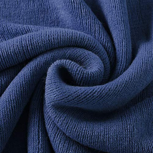 Homiest Decorative Knitted Throw Blanket with Fringe Soft & Cozy Tassel Blanket for Couch Sofa Bed (Navy Blue, 50x60) - color: Navy Blue, size: 50" x 60"