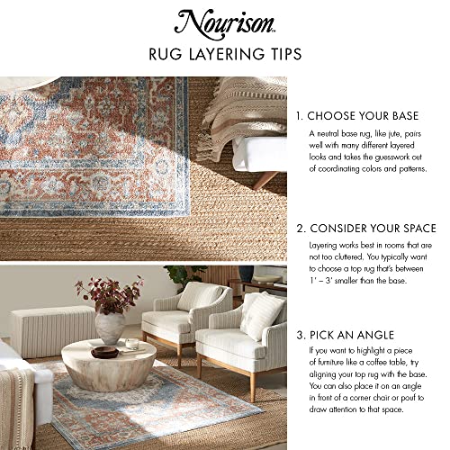 Nourison Home Positano Jute 2'2" x 10' Area Rug - Easy Clean, Non Shedding, Bed Room, Living Room, Dining Room, Kitchen (10' Runner) - color: Jute, size: 2'2" x 10' (Runner)