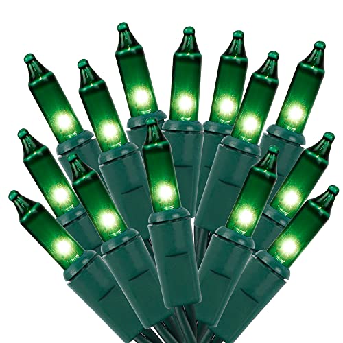 Christmas String Lights, 150 Count 33 FT Incandescent Mini Green Wire Fairy Light, 120V UL Certified Connectable St Patricks Day Tree Lights for Patio, Holiday, Party, Outdoor Indoor Decoration, Green - color: Green