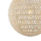 JONATHAN Y 15.75" Cream/White 1-Light Modern Bohemian Woven LED Pendant Light, Adjustable Hanging Ceiling Lamp for Kitchen Island Dining Room, Paper Wicker Shade, Bulb Included (JYL6503B) - color: Cream