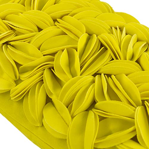 KINGROSE 3D Floral Decorative Couch Throw Pillow Cover Handmade Solid Cushion Cover Soft Pillow Case Sham 12 x 20 Inches Velvet York Yellow - color: York Yellow - Velvet