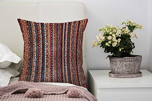 Nphuriy Turkish Pillow Cover 16x16 Inch, Vintage Persian Oriental Turkish Carpet Pattern Double Sided Decorative Pillow Case Cotton Linen Cushion Cover Decor 16x16 Inch Pillowcase for Home - color: Multi 38