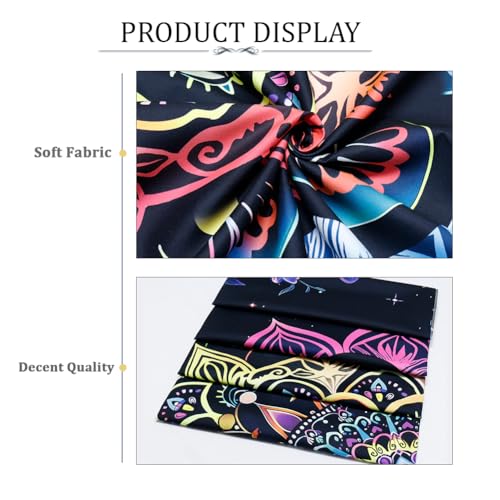 Heopapin Blacklight Tapestry Trippy Galaxy Mandala Tapestries UV Reactive Butterflies Flower Wall Hanging Tapestry for Bedroom Living Room 78.7L x 59.1W - size: 78.7"L x 59.1"W