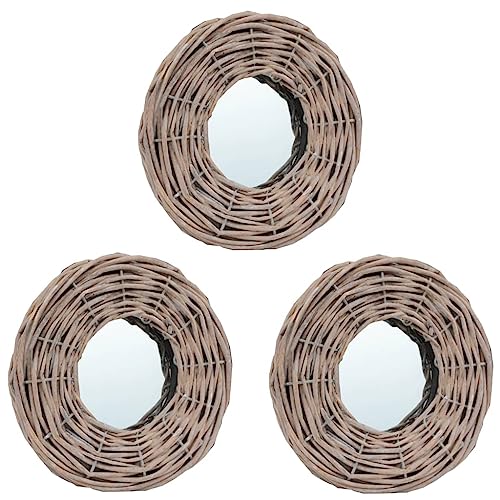 vidaXL Mirror, Wall Mirror, Bathroom Mirror, Decorative Mirror, Hall Mirror for Bedroom Living Room Dressing Room Entryway Hallway, Wicker Frame