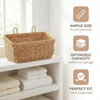 11 inches Wall Hanging Baskets Woven Basket Boho Style Fruit Basket Storage Baskets for Organizing Home Kitchen Garden Plants Hanging Decoration