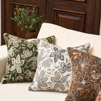 Yangest Flower Pillow Cover 20 x 20 Inches, Nature Chenille Square Throw Pillow Cover Soft Luxury Neutral Accent Couch Pillow Cover for Living Room Bedroom, Off White - color: Off White, size: 20" x 20" (Pack of 1)