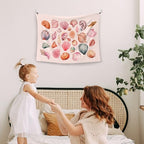 WAITPI Ocean Seashell Coastal Tapestry Wall Hanging for Bedroom, Pink Wall Tapestries, Pink Coastal Wall Hanging Room Decor Tapestry for Girls Women Home Living Room Dorm 40x30 inches - size: 40"L x 30"W