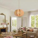 17.7 Inch Rattan Pendant Light Hemp Rope Rattan Light Fixture Woven Pendant Wicker Chandelier 3-Light Boho Chandelier for Bedroom - color: 17.7" Natural