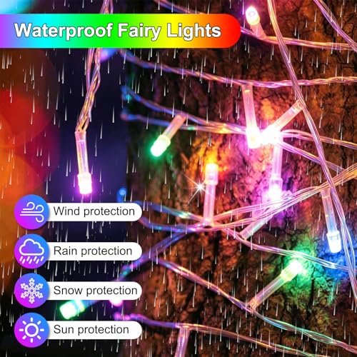 33FT 100LED Christmas Lights Plug in,Outdoor Indoor Connectable Fairy Lights with Timer and 8 Modes,Christmas Tree Lights for Garden Party Wedding Christmas Decoration(Multi-Color - color: Multicolor