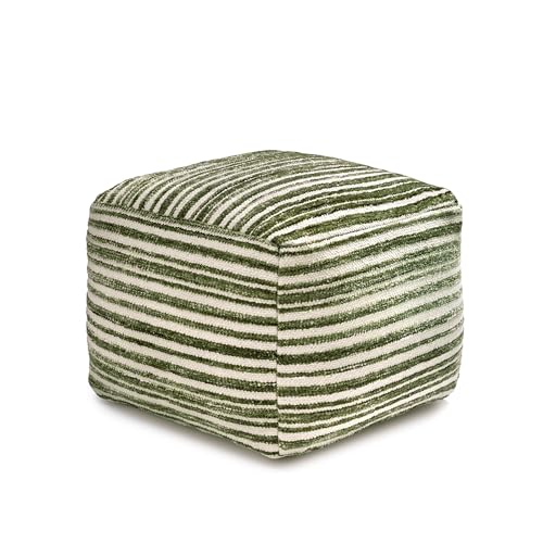 Anji Mountain Pouf Ottoman Foot Rest, Handmade Ottoman Pouf, Comfortable Foot Stool, Decorative Floor Seating for Living Room Decor, Bedroom & Home Décor Accent - Moss Horizon - color: Moss Horizon