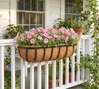 Y&M 4pcs 24" Trough Coco Liner for Window Box Deck Basket Planter Trough Coconut Fiber Liners, Coconut Fiber Pre-Formed Replacement - color: 4pcs 24in Arc