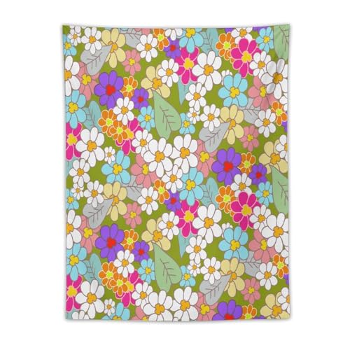 70s Vintage Flower Tapestry，Retro Floral Hippie Aesthetic Art Tapestries Home Decor for Living Room Bedroom Nursery 30"x40" - color: 70s Flower-1, size: 40"L x 30"W
