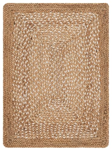 SAFAVIEH Natural Fiber Collection Accent Rug - 2' x 3', Natural & Ivory, Handmade Farmhouse Boho Coastal Rustic Jute, Ideal for High Traffic Areas in Entryway, Living Room, Bedroom (NF885B) - size: 2' x 3' (Rectangular)