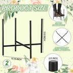 Colingmill 2 Pack Metal Plant Stand for 15" Large Planter Heavy Duty Plant Pot Holder Riser for Indoor Outdoor, Tall Mid Century Modern Flower Pot Stand for Patio Garden Balcony Window, Black