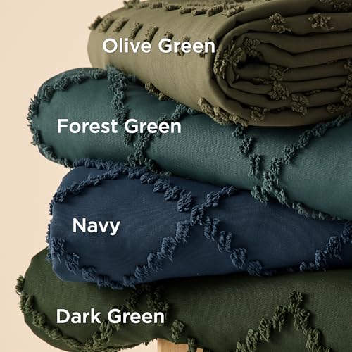 Bedsure Boho Duvet Cover Full Size - Navy Breathable & Soft Boho Bedding, Machine Washable Comforter Cover for All Seasons, Includes 1 Duvet Cover 80"x90" with 2 Pillow Shams & Zipper Closure - color: 02 - Navy (No Comforter), size: Full (80" X 90")