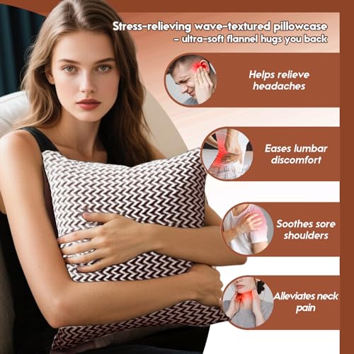 Two-Tone Textured Pillow Covers Decorative Throw Cushion Case Soft Home Sofa Accent Pillowcase with Hidden Zipper - color: Coffee