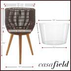 Casafield Indoor Planter with Stand, Dark Brown Floor Planter with Wood Legs, Large Plant Pot Cover with Liner for Houseplants, Flower Pots and Trees - color: Dark Brown With Natural Legs