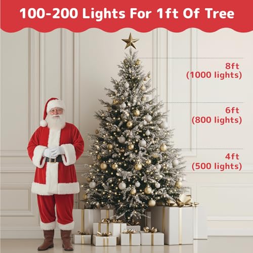 PREXTEX 300 Count Clear Christmas Tree Lights with Green Wire - 60 ft Warm White Christmas Lights for Indoor or Outdoor Use - Holiday Incandescent String Lights for Xmas Trees, Patios, and Fences - size: 300ct