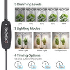 LBW 3-Head Grow Light with Stand for Indoor Plants, Full Spectrum Grow Light for Tall Large Plants, Adjustable Height up to 68", Auto Cycle Timer 6/8/12/16H, 5-Level Dimming, 3 Lighting Modes, Black - size: 3 Head 6.3" Black