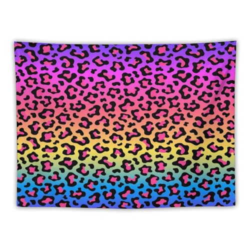 DDCBNS Girls Leopard Tapestry,Colorful Women Cheetah Printed Wall Tapestry Africa Leopard Pattern Rainbow Design Wall Art Home Décor for Bedroom Living Room Dorm Wall Décor 40" x 30" - color: Animal Skin_1, size: 40"L x 30"W