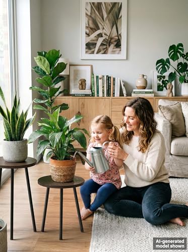 Plant Stand Indoor Tall: Corner Wood Plant Stand 2 Pack Mid Century Modern Decor - Small Round Plant Table for Indoor Plants - Outdoor Plant Holder for Patio Living Room Bathroom Office (Grey Wood) - color: Grey Wood, size: 14"&20"
