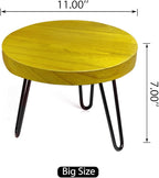 Plant Stand Indoor Outdoor Wood Mid Century Plant Stand for Indoor Plants, Modern Plant Table Round Plant Stool, Boho Rustic Wooden Stool for Plant Pot Hol (L)