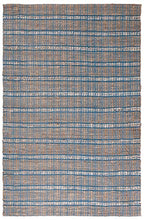 SAFAVIEH Natural Fiber Collection Area Rug - 5' x 8', Blue & Natural, Handmade Boho Stripe Farmhouse Rustic Jute & Cotton Jute, Ideal for High Traffic Areas in Living Room, Bedroom (NFB656M) - color: Blue/Natural, size: 5' x 8' (Rectangular)