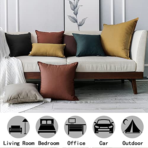 Jeanerlor Solid Cotton Linen Decoration 18"x18" Throw Pillow Cushion Case Special Pillow Cover Delicate Decorative Pillowcase for Couch/Bed/Chair,(45 x 45cm), Black - color: Black, size: 18" x 18" (Pack of 1)