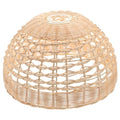 11" x 6.3" Natural Rattan Pendant Lamp Shade, Hand-Woven Wicker Replacement Lampshade with 1.61" Fitter for E26/E27 Base, Boho Coastal Hanging Light Cover for Kitchen Island, Dining Room, and Nursery
