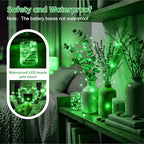 8 Pack Rechargeable LED Fairy Lights 7Ft 20LED Battery Operated with Remote, DIY Timer & 8 Modes, Mini Twinkle String Lights for Indoor Christmas Wedding Mason Jar Bedroom Party Table (Green) - color: Green