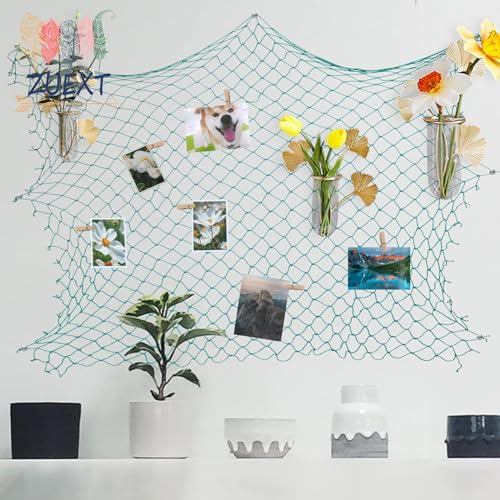 ZUEXT Aqua Decorative Fishing Net 80x40 Inch, 2 Pack Large Picture Fish Net, Wall Photo Hanging Fishnet for Nautical Mermaid Pirate Ocean Themed Hawaii Beach Under the Sea Party Decorations - color: Aqua, size: 80" x 40" - 2 Pack
