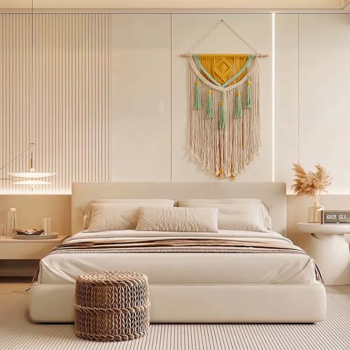BMIDRUT Macrame Wall Hanging Boho Home Decor Handmade Macrame Tapestry Woven Decoration for Bedroom Living Room Apartment Dorm Gallery 18x28 Inch (B) - color: B