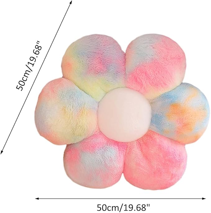 lannery Flower Plush Throw Pillows, Flower Floor Pillow Seating Cushion Toy for Reading, Room, Watching TV (19.7", Color)