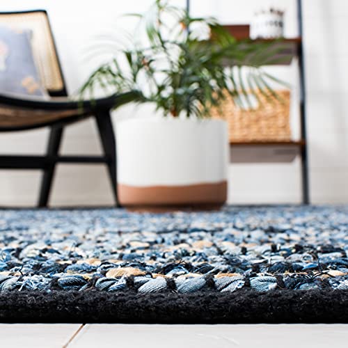 SAFAVIEH Cape Cod Collection Area Rug - 10' x 14', Blue & Natural, Handmade Flat Weave Braided Jute & Cotton, Ideal for High Traffic Areas in Living Room, Bedroom (CAP363A) - size: 10' x 14' (Rectangular)