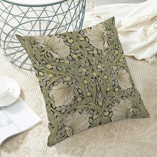 Spring Throw Pillow Covers 16x16 Set of 2, Sage Green Print Linen Decorative Pillow Covers Botanical Floral Outdoor Cushion Cover Vintage Flower Pillowcase for Sofa Couch Farmhouse Room - color: Spring Flower2, size: 16" x 16" (Pack of 2)